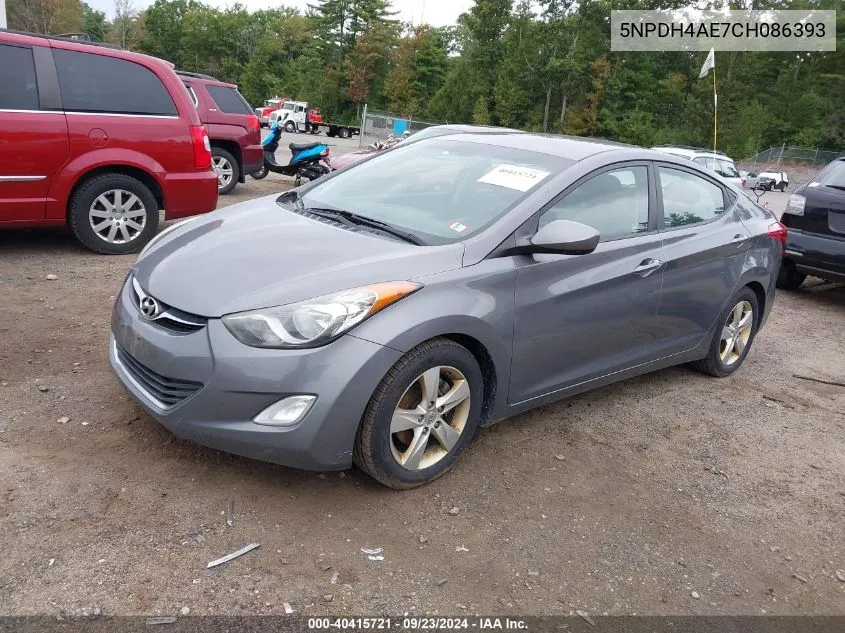 2012 Hyundai Elantra Gls VIN: 5NPDH4AE7CH086393 Lot: 40415721