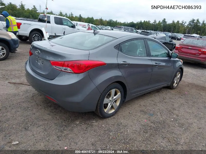 5NPDH4AE7CH086393 2012 Hyundai Elantra Gls