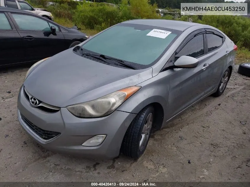 2012 Hyundai Elantra Gls (Ulsan Plant) VIN: KMHDH4AE0CU453250 Lot: 40420413