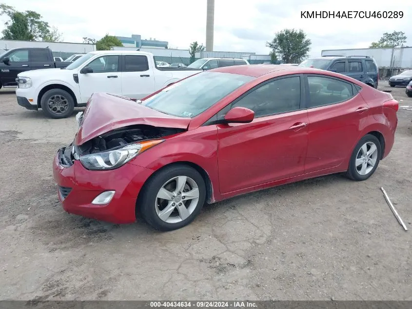 2012 Hyundai Elantra Gls (Ulsan Plant) VIN: KMHDH4AE7CU460289 Lot: 40434634