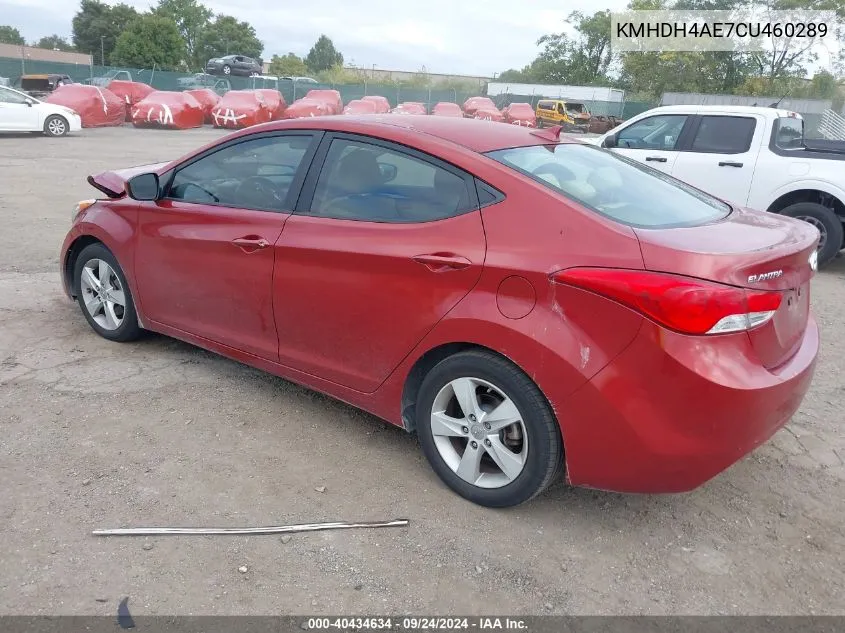 2012 Hyundai Elantra Gls (Ulsan Plant) VIN: KMHDH4AE7CU460289 Lot: 40434634