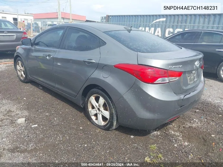 5NPDH4AE7CH148231 2012 Hyundai Elantra Gls