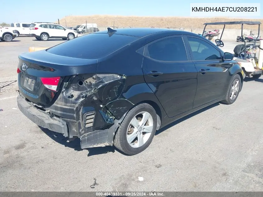 KMHDH4AE7CU208221 2012 Hyundai Elantra Gls (Ulsan Plant)