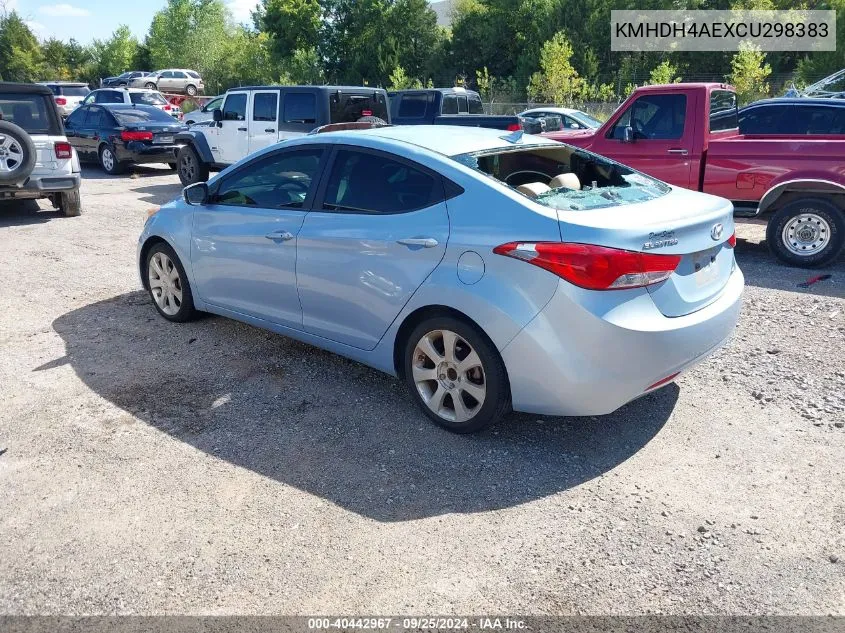 KMHDH4AEXCU298383 2012 Hyundai Elantra Limited (Ulsan Plant)