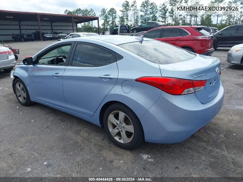 KMHDH4AEXCU392926 2012 Hyundai Elantra Gls (Ulsan Plant)