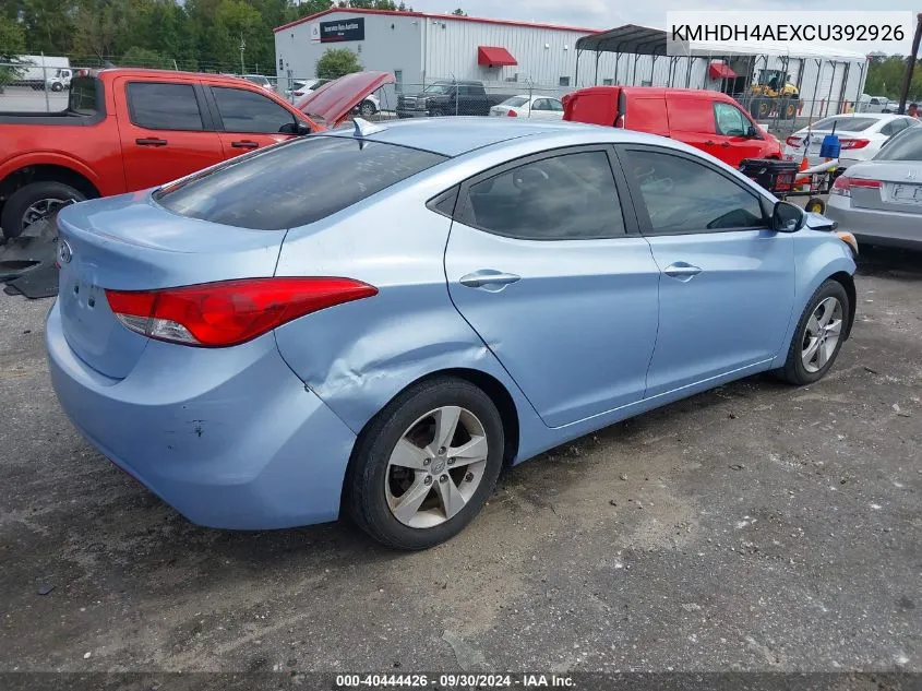 KMHDH4AEXCU392926 2012 Hyundai Elantra Gls (Ulsan Plant)