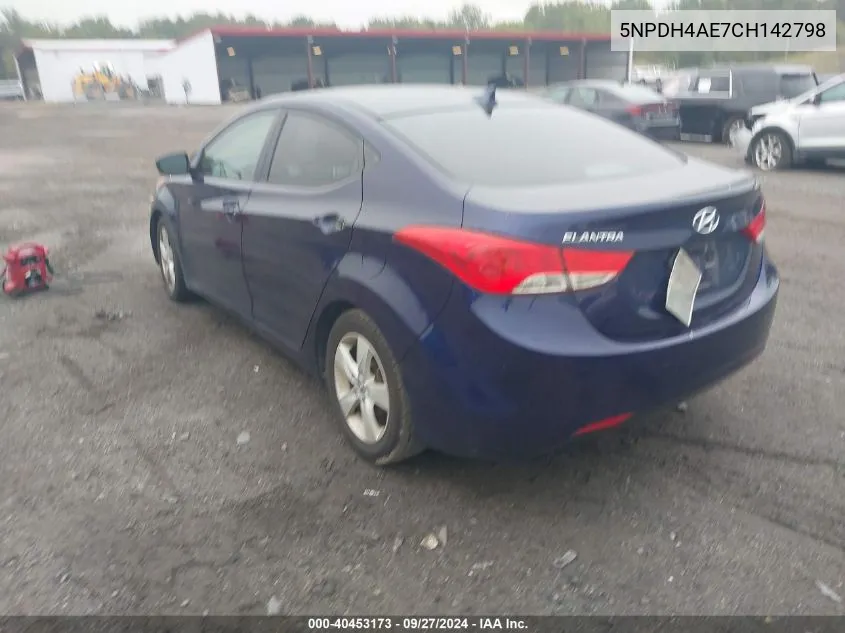 2012 Hyundai Elantra Gls VIN: 5NPDH4AE7CH142798 Lot: 40453173