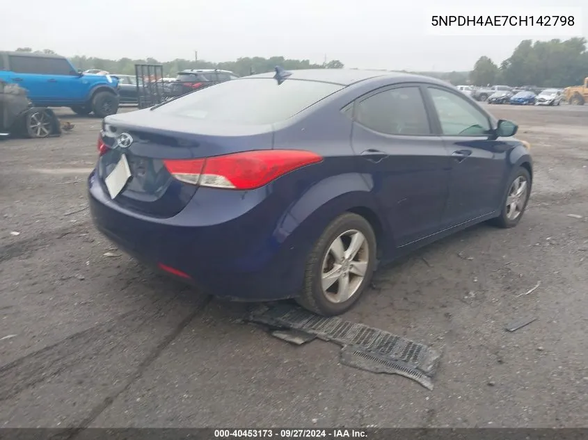 5NPDH4AE7CH142798 2012 Hyundai Elantra Gls