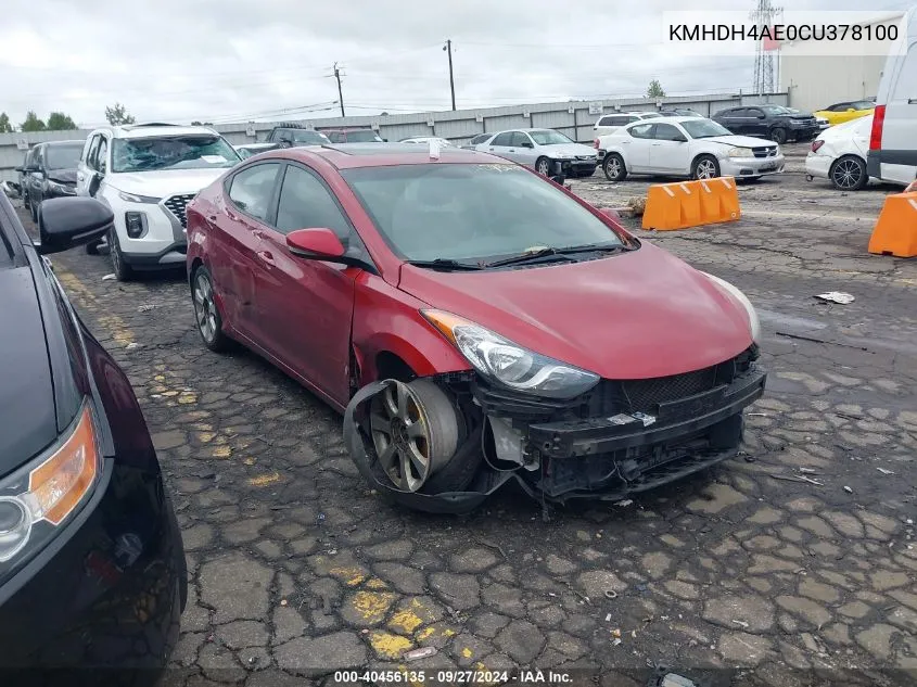 KMHDH4AE0CU378100 2012 Hyundai Elantra Limited (Ulsan Plant)