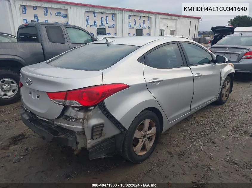 2012 Hyundai Elantra Gls (Ulsan Plant) VIN: KMHDH4AE1CU341640 Lot: 40471963