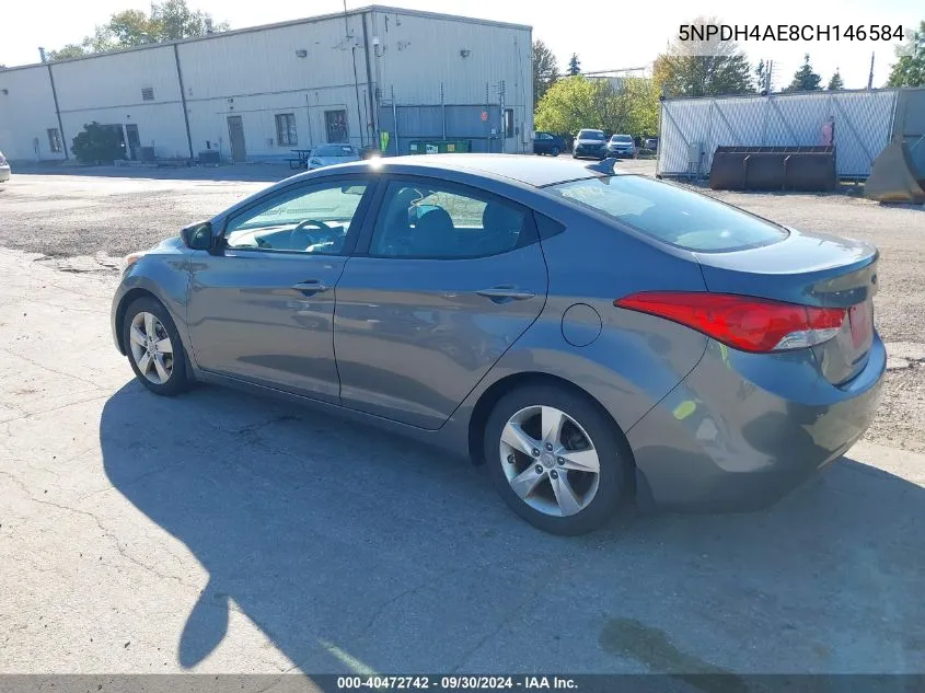 2012 Hyundai Elantra Gls VIN: 5NPDH4AE8CH146584 Lot: 40472742