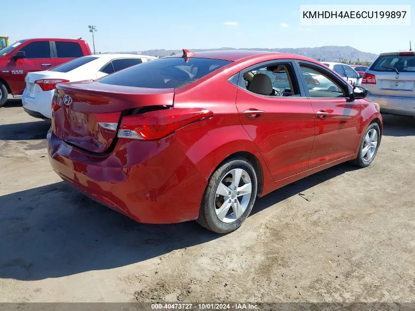 2012 Hyundai Elantra Gls (Ulsan Plant) VIN: KMHDH4AE6CU199897 Lot: 40473727