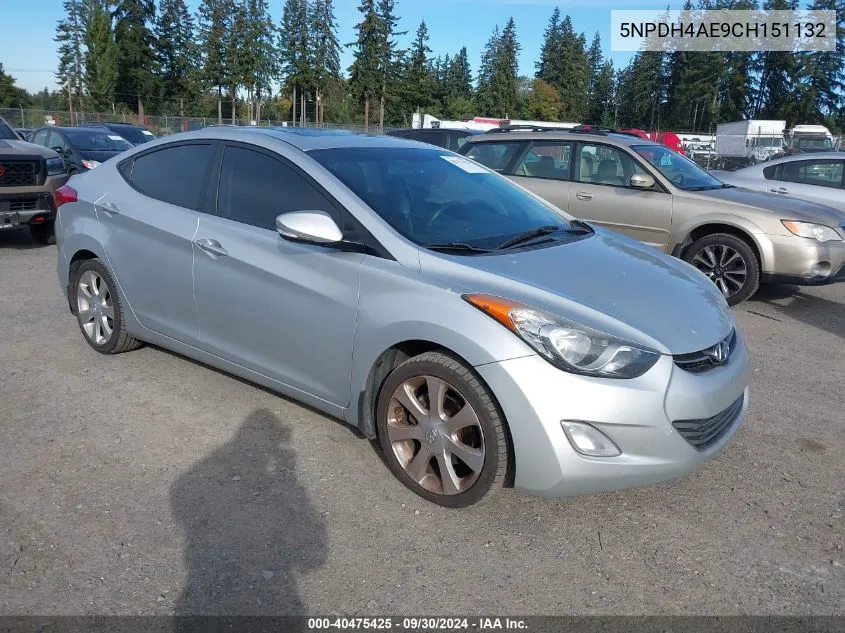 2012 Hyundai Elantra Limited VIN: 5NPDH4AE9CH151132 Lot: 40475425