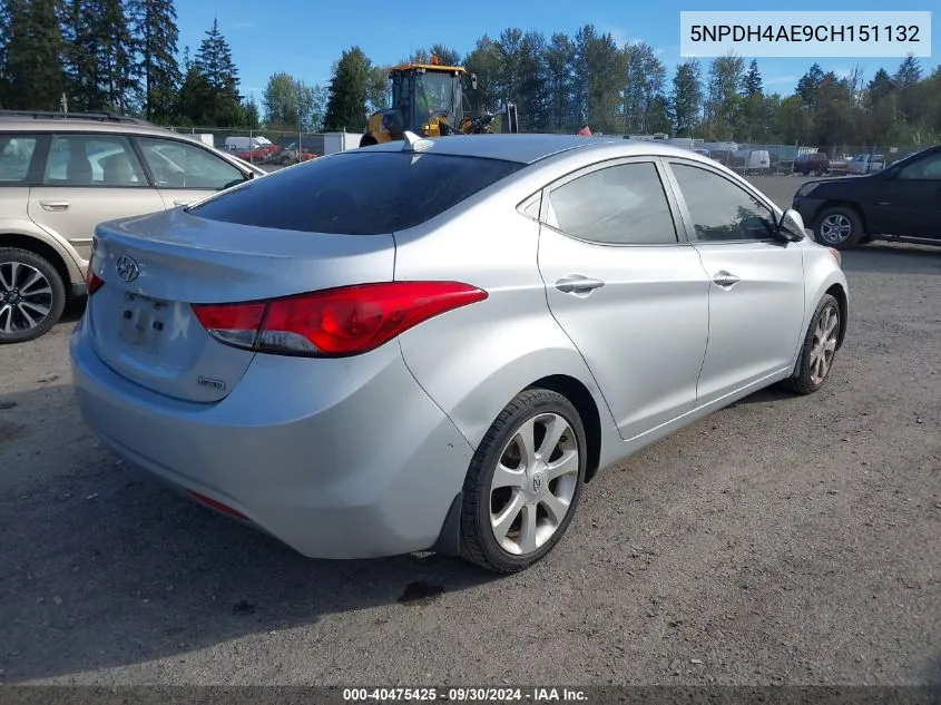 5NPDH4AE9CH151132 2012 Hyundai Elantra Limited