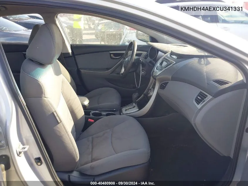 2012 Hyundai Elantra Gls (Ulsan Plant) VIN: KMHDH4AEXCU341331 Lot: 40480908