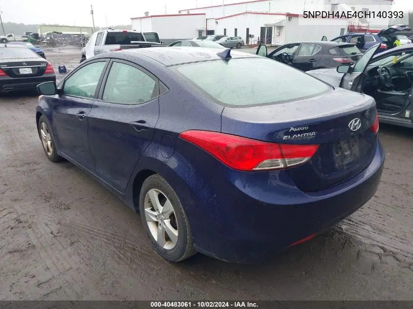 5NPDH4AE4CH140393 2012 Hyundai Elantra Gls