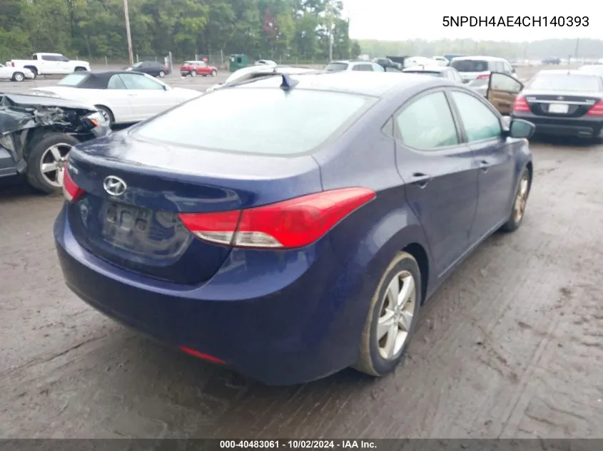 5NPDH4AE4CH140393 2012 Hyundai Elantra Gls