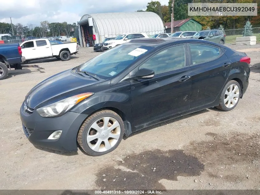 KMHDH4AE8CU392049 2012 Hyundai Elantra Limited (Ulsan Plant)