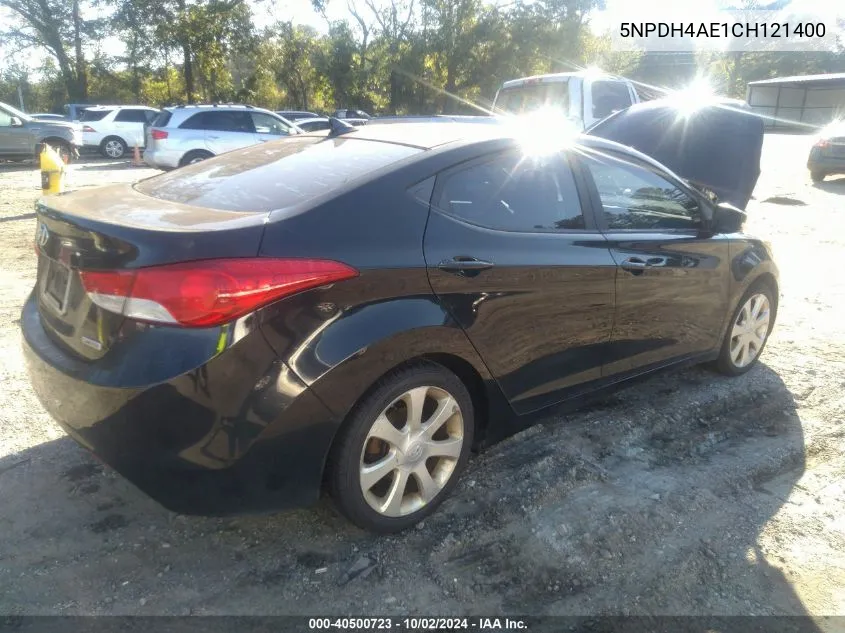 5NPDH4AE1CH121400 2012 Hyundai Elantra Limited