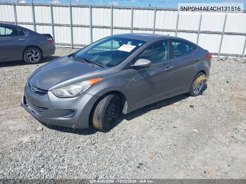 2012 Hyundai Elantra Gls VIN: 5NPDH4AE4CH131516 Lot: 40503096