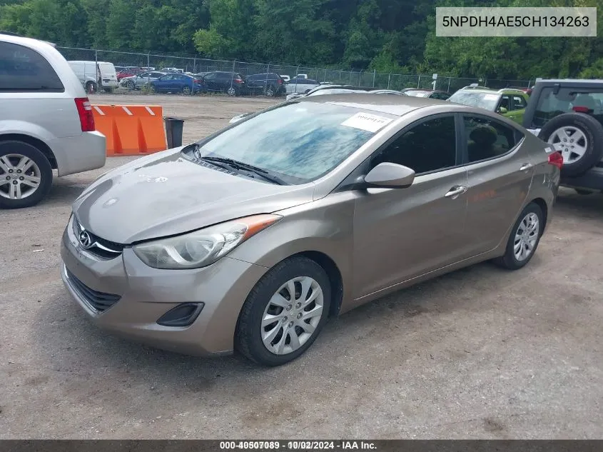 5NPDH4AE5CH134263 2012 Hyundai Elantra Gls Pzev