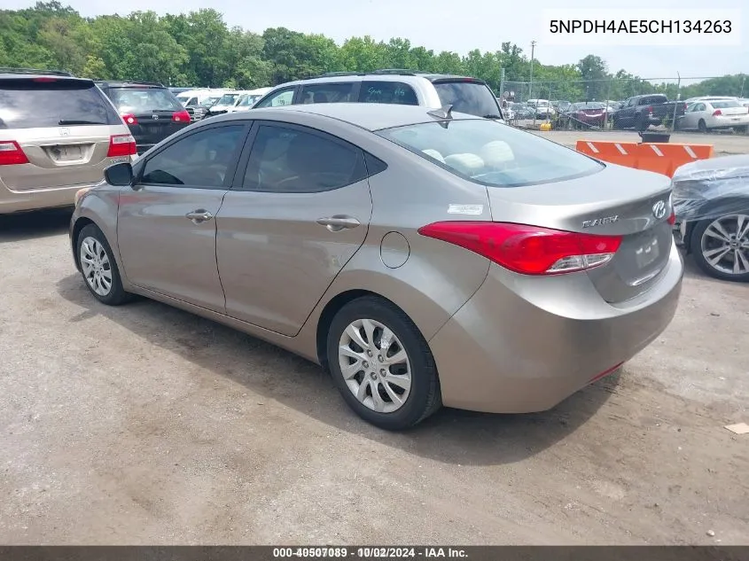 2012 Hyundai Elantra Gls Pzev VIN: 5NPDH4AE5CH134263 Lot: 40507089