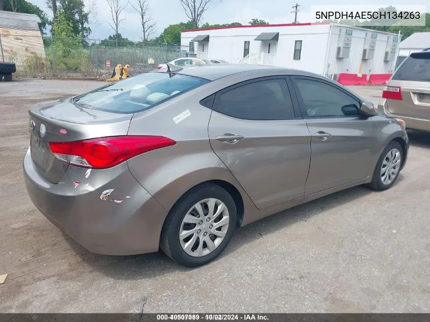 5NPDH4AE5CH134263 2012 Hyundai Elantra Gls Pzev