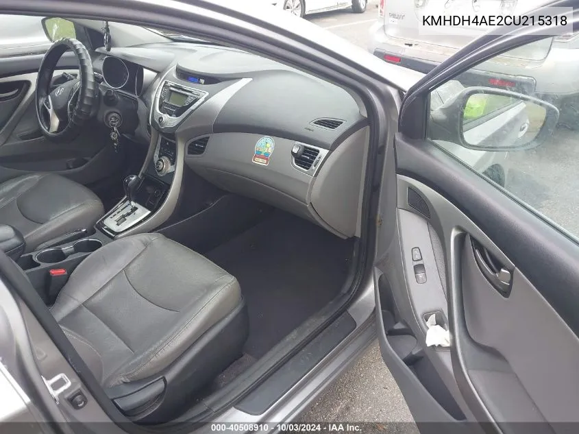 2012 Hyundai Elantra Limited (Ulsan Plant) VIN: KMHDH4AE2CU215318 Lot: 40508910