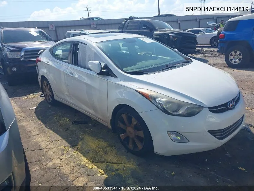 2012 Hyundai Elantra Limited VIN: 5NPDH4AEXCH144819 Lot: 40533941