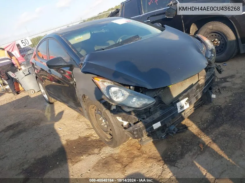 KMHDH4AE0CU436268 2012 Hyundai Elantra Gls (Ulsan Plant)