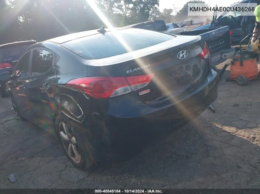 KMHDH4AE0CU436268 2012 Hyundai Elantra Gls (Ulsan Plant)