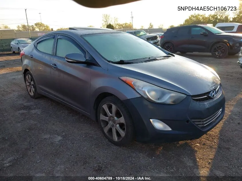 5NPDH4AE5CH106723 2012 Hyundai Elantra Limited