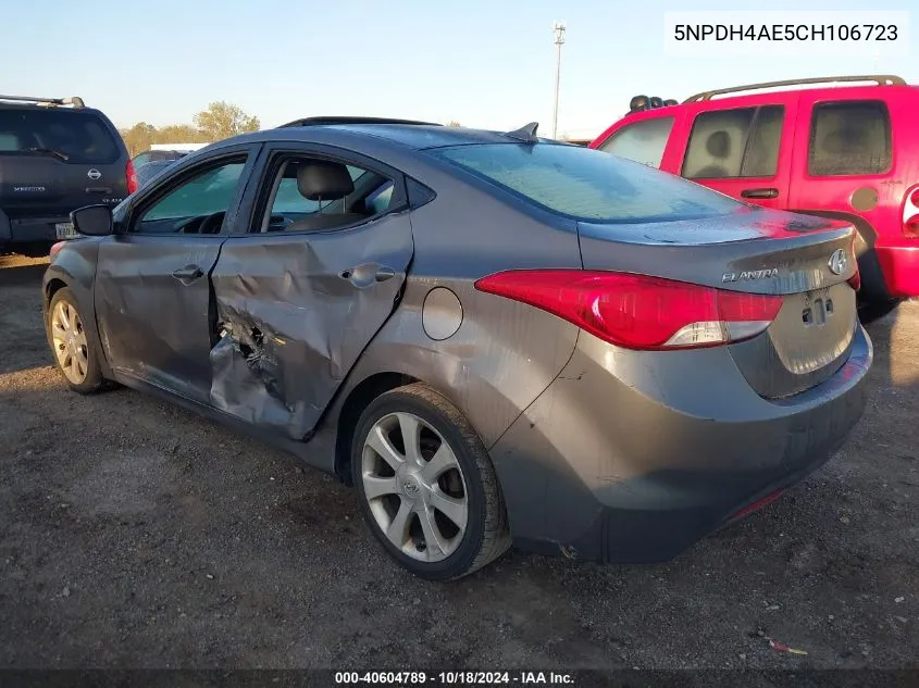 5NPDH4AE5CH106723 2012 Hyundai Elantra Limited