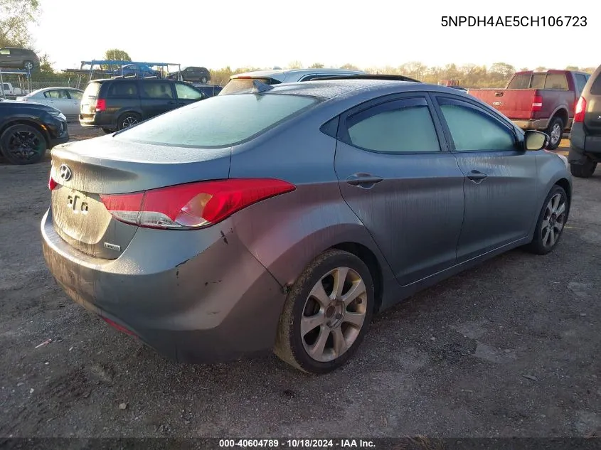 5NPDH4AE5CH106723 2012 Hyundai Elantra Limited