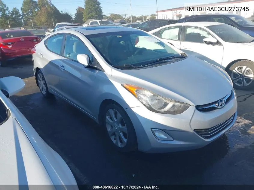 2012 Hyundai Elantra Limited (Ulsan Plant) VIN: KMHDH4AE3CU273745 Lot: 40616622