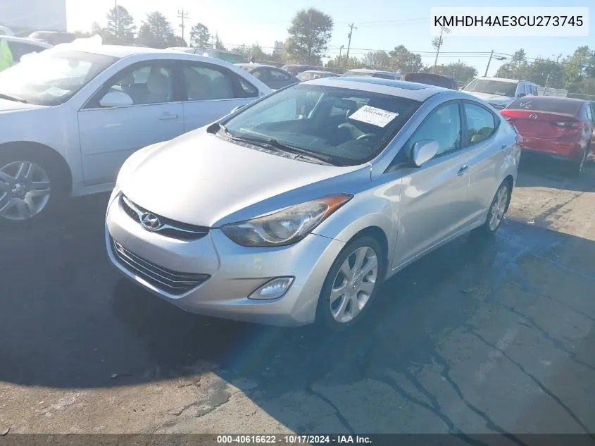 KMHDH4AE3CU273745 2012 Hyundai Elantra Limited (Ulsan Plant)