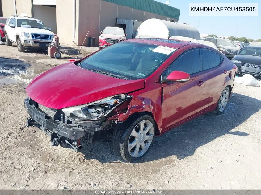 2012 Hyundai Elantra Limited (Ulsan Plant) VIN: KMHDH4AE7CU453505 Lot: 40622924