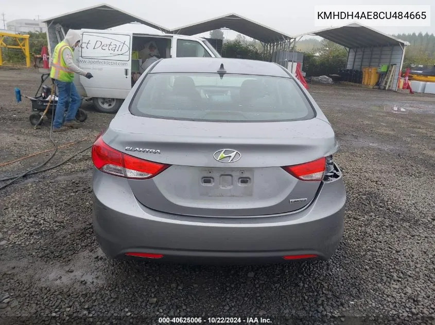 2012 Hyundai Elantra Limited (Ulsan Plant) VIN: KMHDH4AE8CU484665 Lot: 40625006