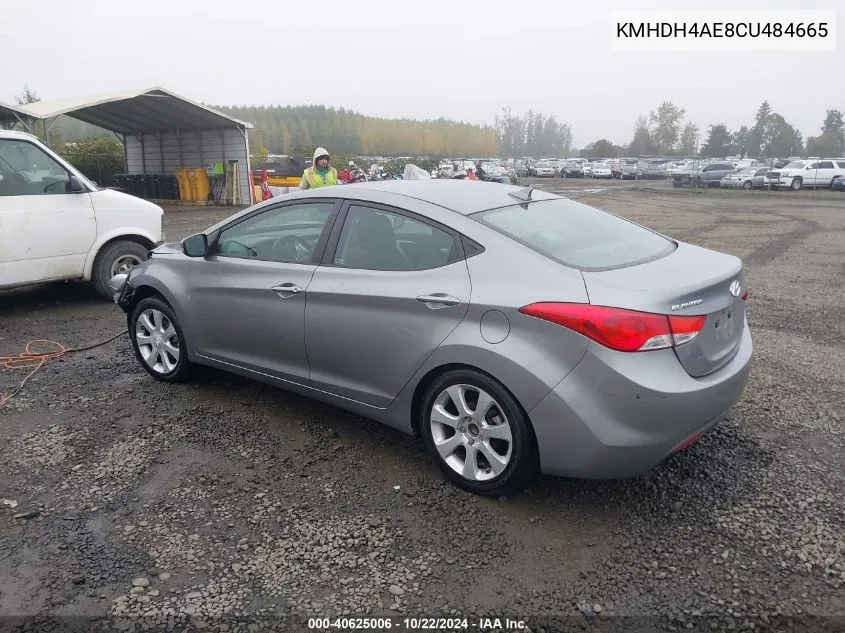 2012 Hyundai Elantra Limited (Ulsan Plant) VIN: KMHDH4AE8CU484665 Lot: 40625006