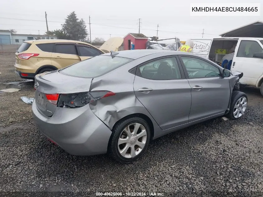 2012 Hyundai Elantra Limited (Ulsan Plant) VIN: KMHDH4AE8CU484665 Lot: 40625006