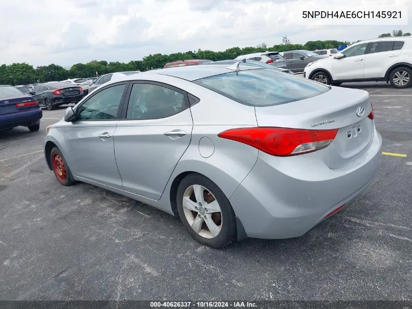 2012 Hyundai Elantra Gls VIN: 5NPDH4AE6CH145921 Lot: 40626337