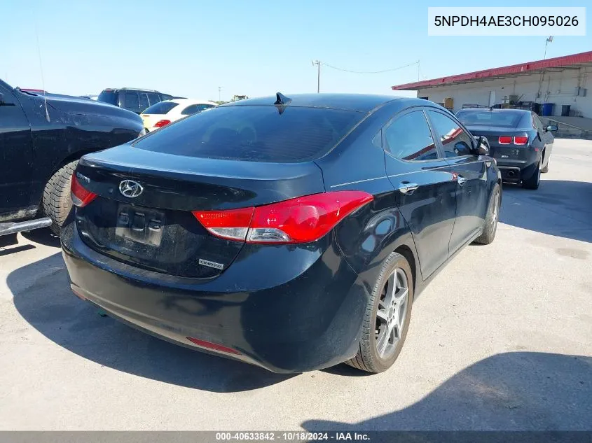 2012 Hyundai Elantra Limited VIN: 5NPDH4AE3CH095026 Lot: 40633842