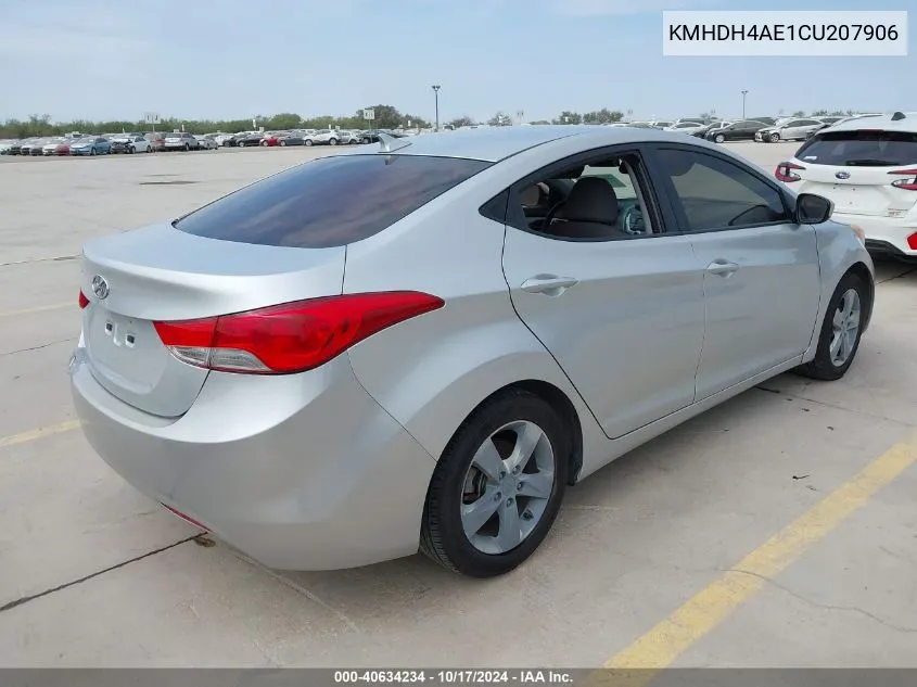 2012 Hyundai Elantra Gls (Ulsan Plant) VIN: KMHDH4AE1CU207906 Lot: 40634234