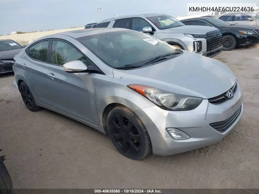 2012 Hyundai Elantra Limited (Ulsan Plant) VIN: KMHDH4AE6CU224636 Lot: 40635060