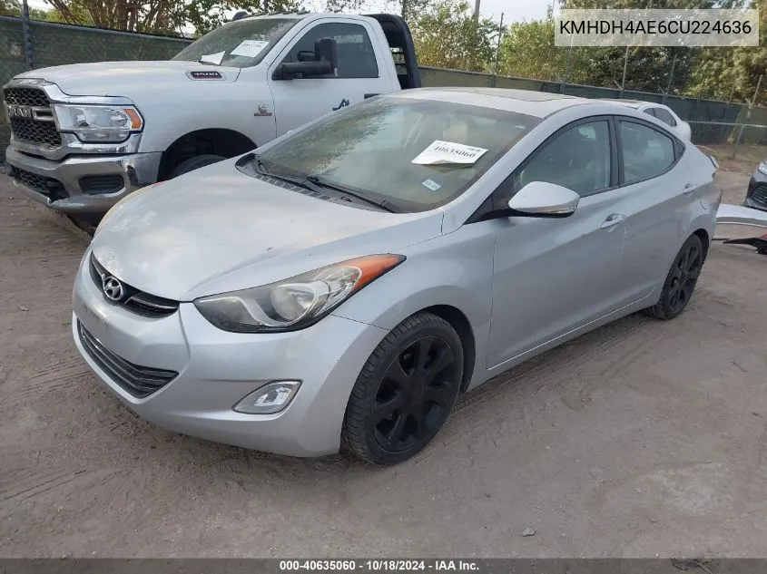 KMHDH4AE6CU224636 2012 Hyundai Elantra Limited (Ulsan Plant)