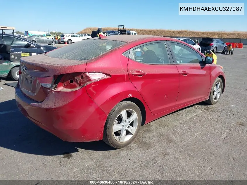 2012 Hyundai Elantra Gls (Ulsan Plant) VIN: KMHDH4AEXCU327087 Lot: 40636486