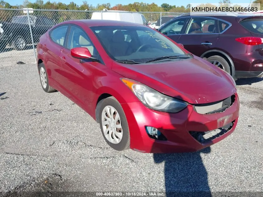 KMHDH4AE8CU466683 2012 Hyundai Elantra Gls Pzev