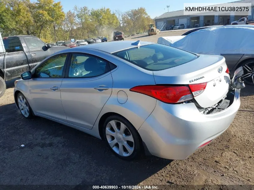 2012 Hyundai Elantra Limited (Ulsan Plant) VIN: KMHDH4AE1CU382575 Lot: 40639903