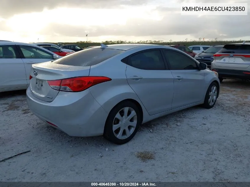 2012 Hyundai Elantra Gls/Limited VIN: KMHDH4AE6CU423850 Lot: 40645398