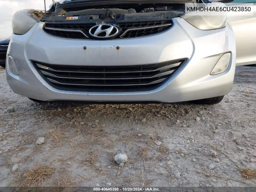 2012 Hyundai Elantra Gls/Limited VIN: KMHDH4AE6CU423850 Lot: 40645398